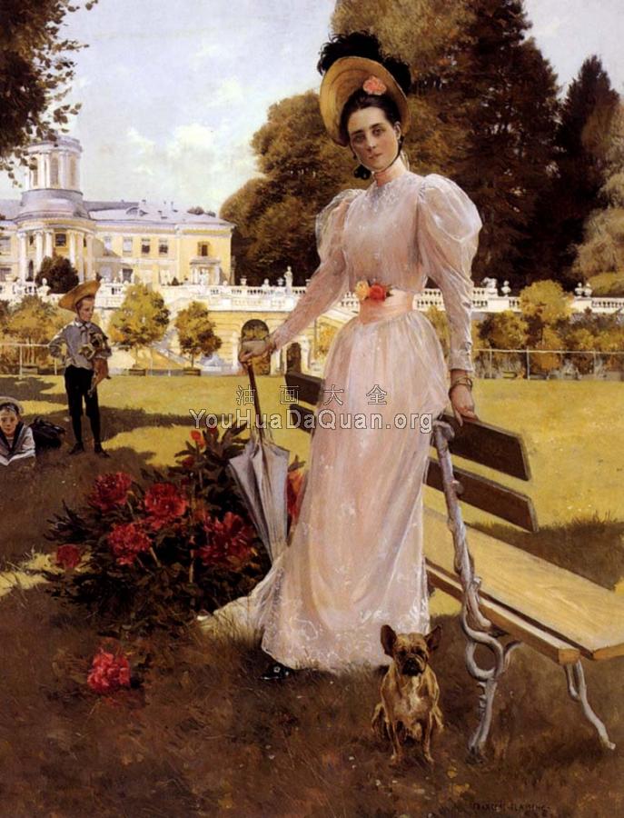 Portrait Of Princess Z N Yusupove With Her Two Sons At Arkhangelskoe - 弗朗索瓦·弗拉芒